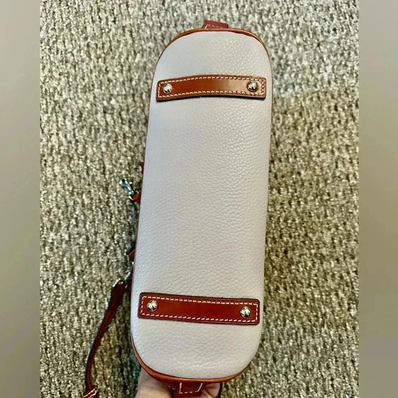 Dooney & Bourke Pebble Grain Leather Zip Zip Satchel Elephant Brown Tan - Picture 9 of 10